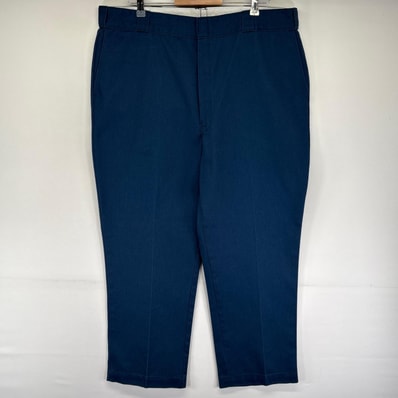 古着 ディッキーズ Dickies パンツ チノパン スラックス ジッパーフライ ストレート チビタグ センタープレス ブルー系 メンズ