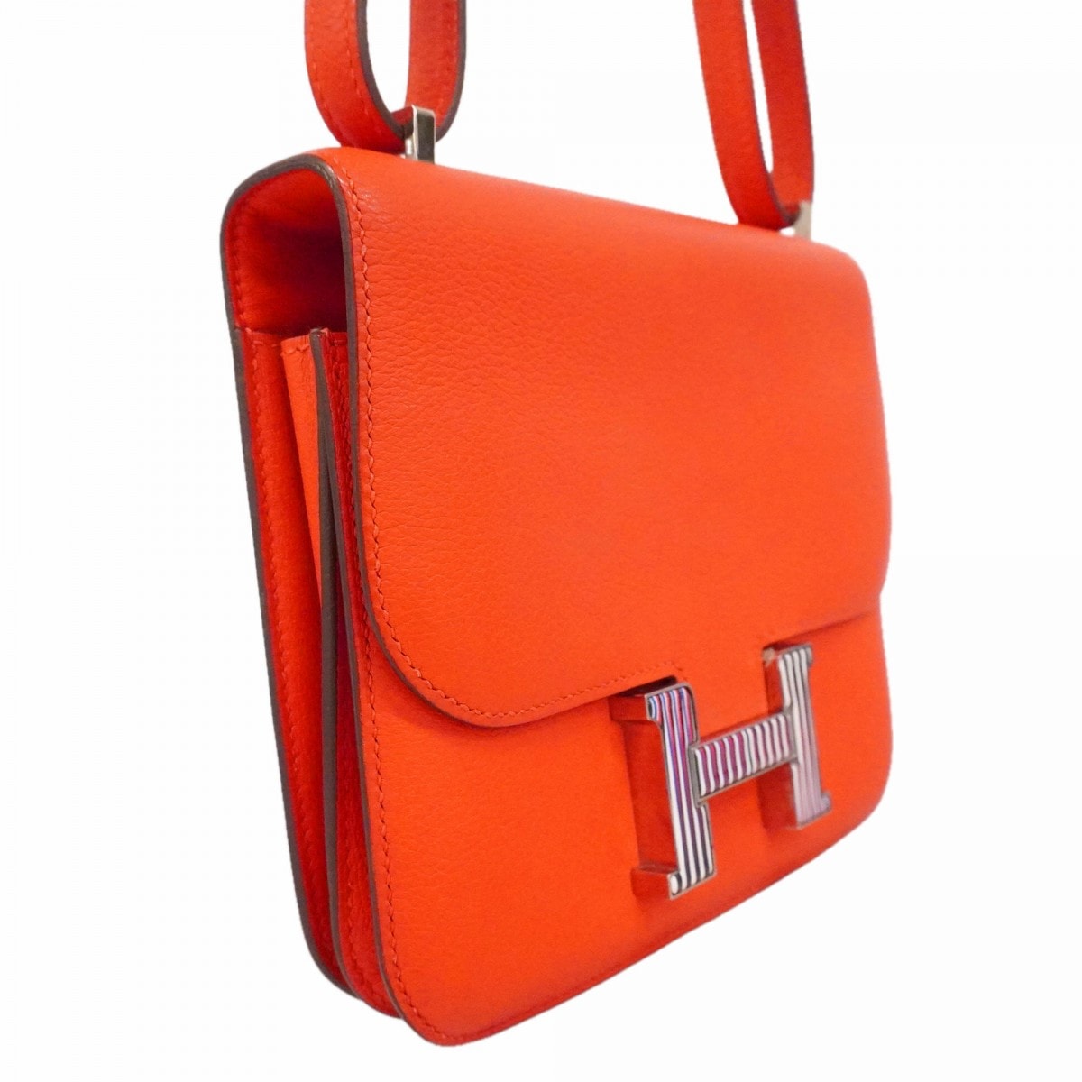 美品希少1974年フラン製◆エルメス 外部銀製内部錫 ティーボックスH9.6cm C (やや傷や汚れあり)】【6fd5897】エルメス ショルダーバッグ コン