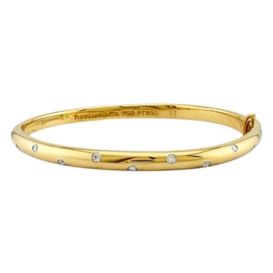 ティファニー ドッツ バングル 18金 K18イエローゴールド ダイヤモンド レディース TIFFANY&Co. 中古