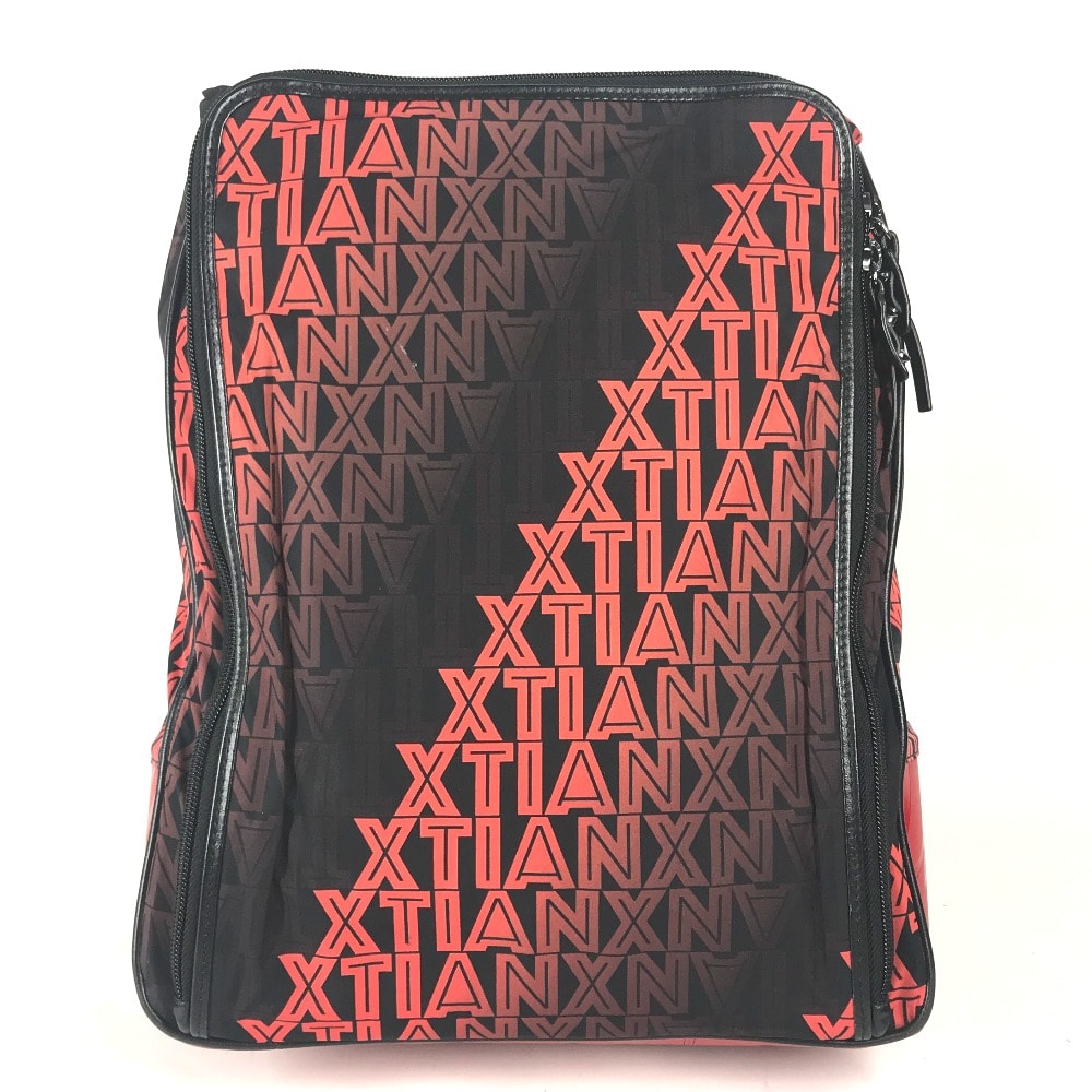 クリスチャンルブタン Christian Louboutin 総柄 バックパック カバン バイカラー 2WAYバッグ ハンドバッグ リュックサック ナイロン/レザー ブラック