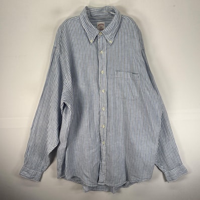古着 ブルックスブラザーズ Brooks Brothers 長袖シャツ ボタンダウン L ブルー系 ストライプ メンズ