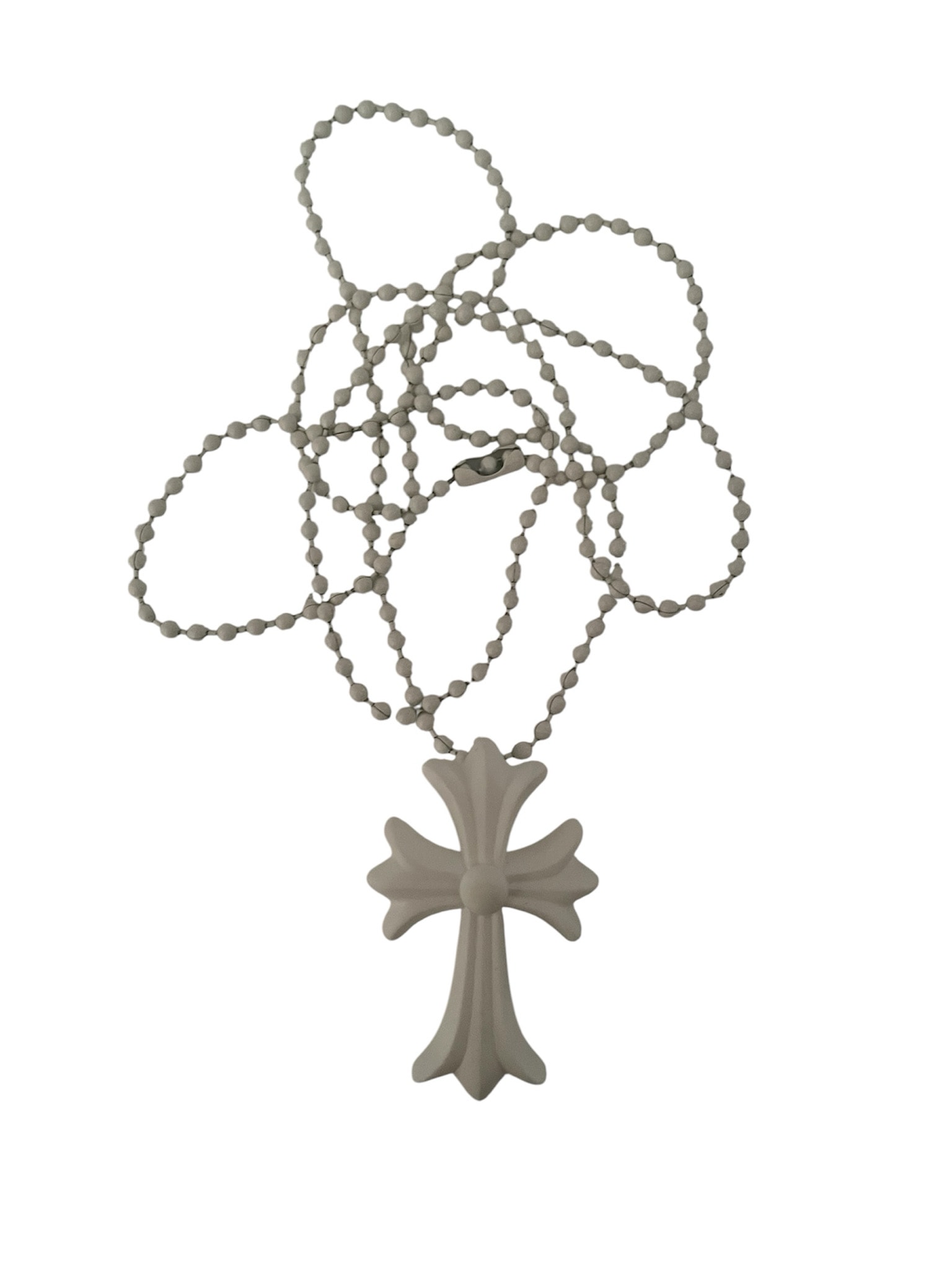 Chrome Hearts Rubber Small CH Cross Silicon Necklace "White"