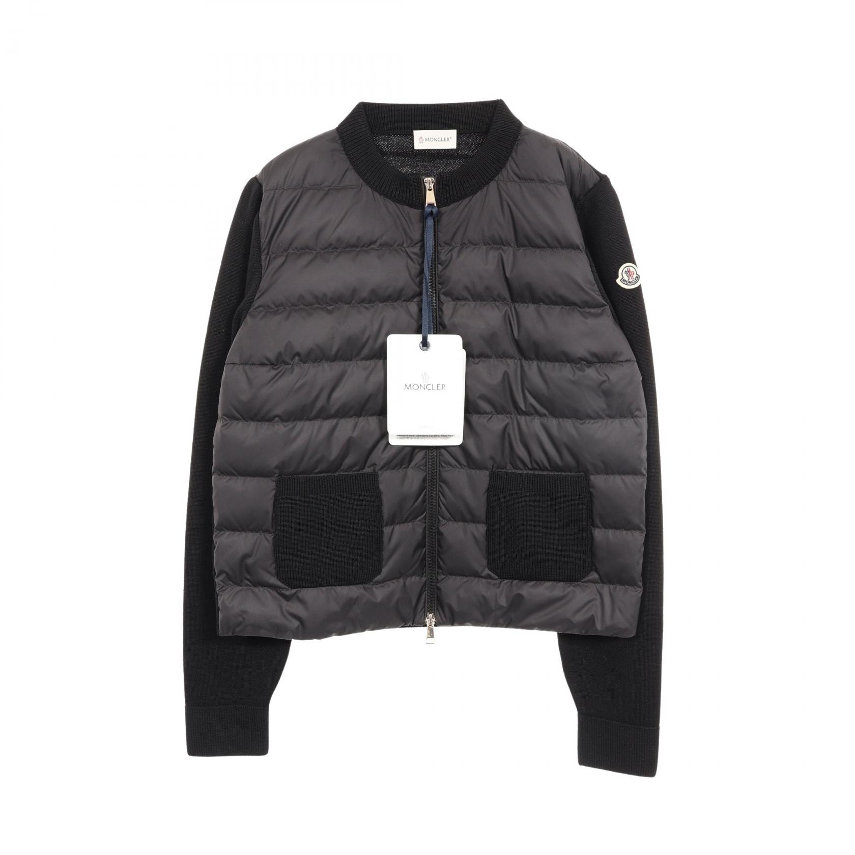 モンクレール MONCLER CARDIGAN 切替 ダウンジャケット 衣料品 アウター ウール ポリエステル レディース ブラック系 L20939B00040999M 【新品】