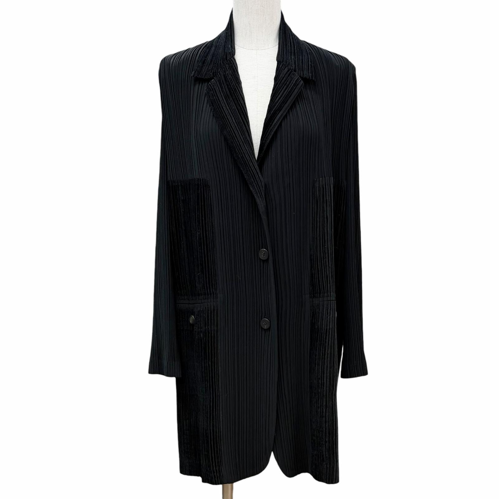 極美品 イッセイミヤケ コート ブラック レディース M IM74-FD916