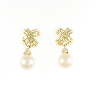 ティファニー シグネチャー パールドロップ ピアス 6.5mm