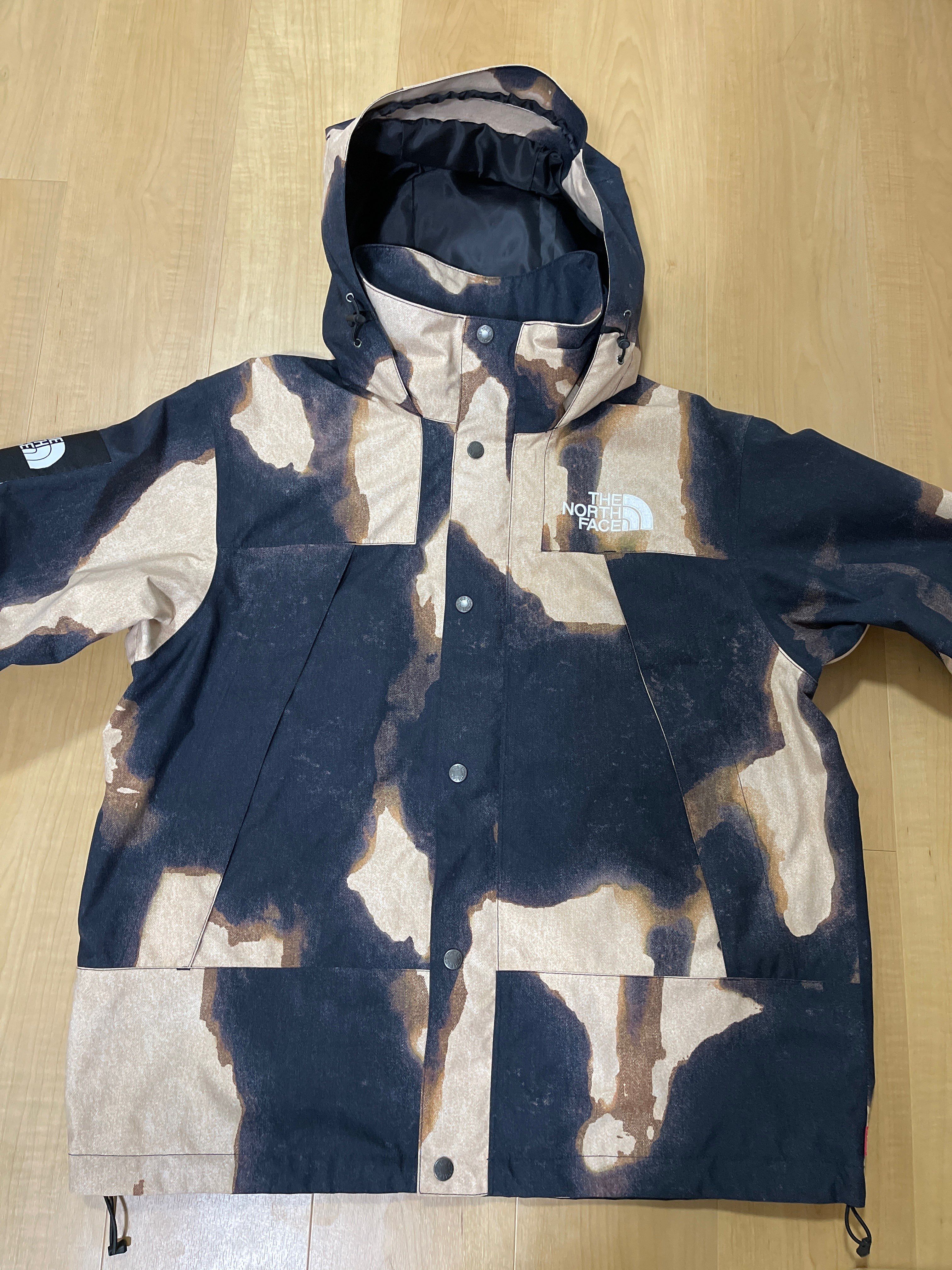 Supreme x The North Face Bleached Denim Print Mountain Jacket "Black"