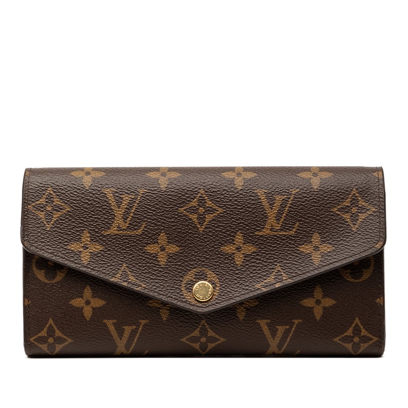 ルイ ヴィトン モノグラム ポルトフォイユ サラ 長財布 M62234 ブラウン フューシャ PVC レザー レディース LOUIS VUITTON 【中古】