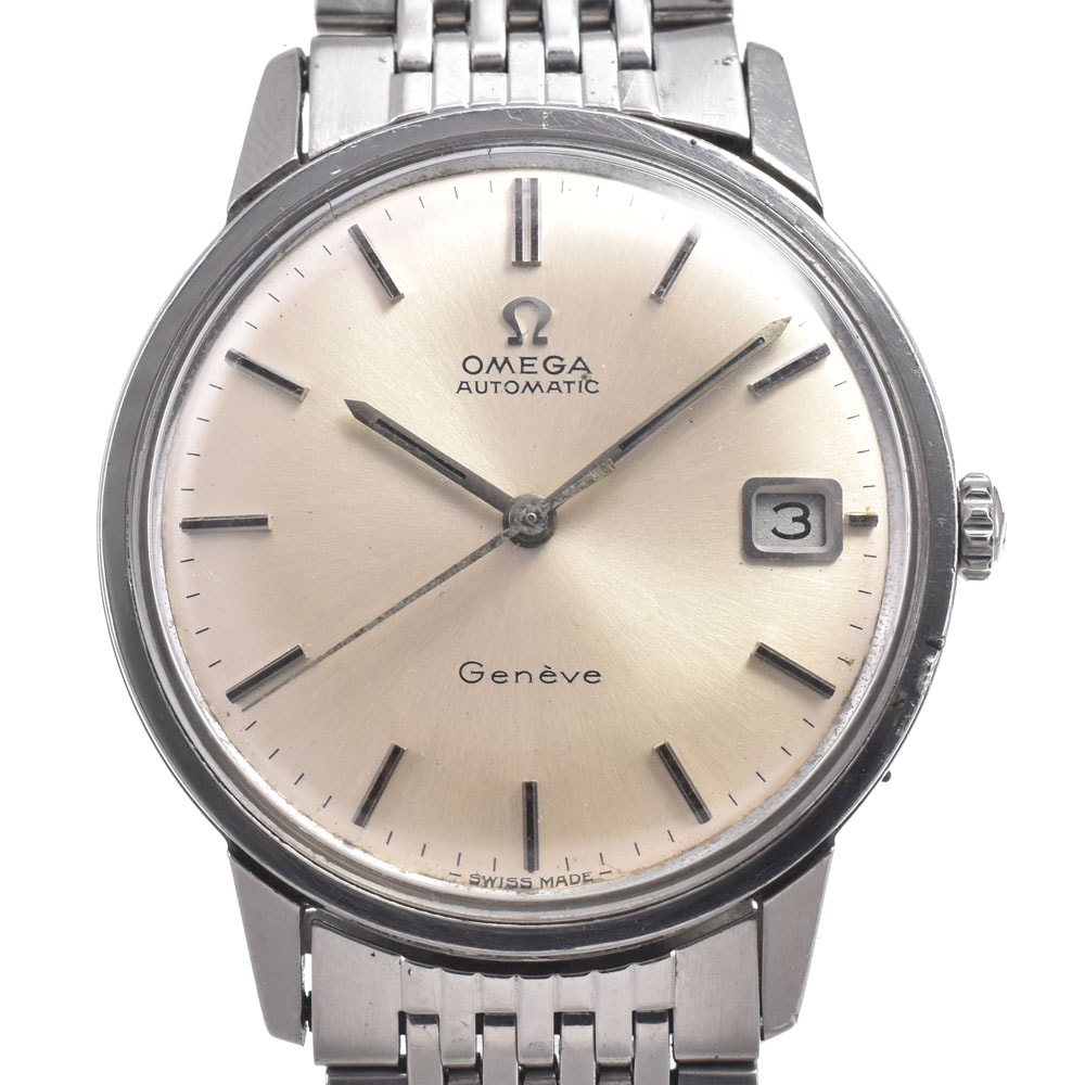 オメガ OMEGA Ref.166.002 ヴィンテージ シーマスター ジュネーブ デイト Cal.565 シルバー 自動巻き メンズ 腕時計 M#150880
