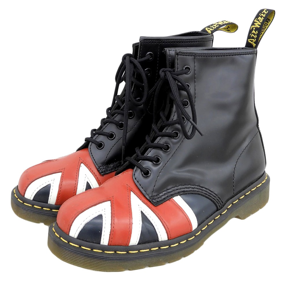 ドクターマーチン レッド ユニオンジャック 8ホール ブーツ シューズ メンズ 黒 ブラック 8 8(UK)
