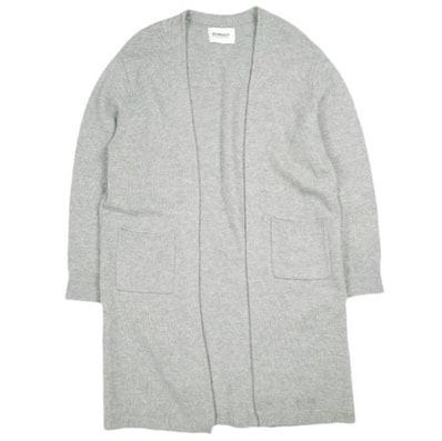 BEAMS BOY ビームスボーイ ボタンレス ロングカーディガン 13-15-0302-654 ONE SIZE グレー ウール ニット トップス g25651
