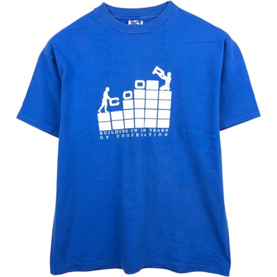 古着 90年代 ヘインズ Hanes BEEFY-T 青タグ プリントTシャツ USA製 メンズL相当 ヴィンテージ/eaa642534