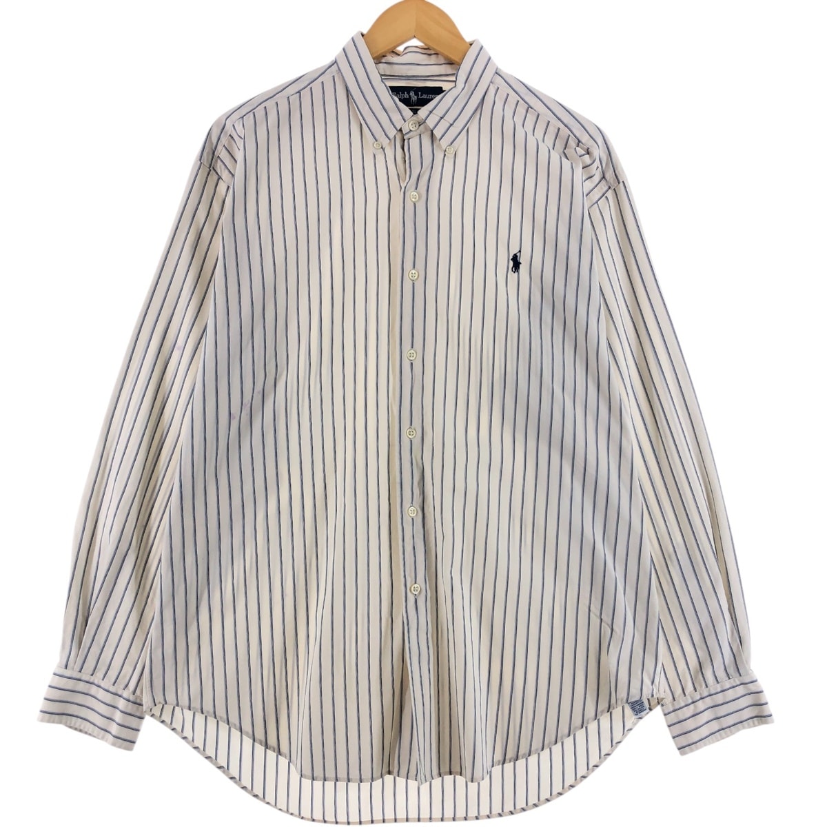古着 ラルフローレン Ralph Lauren MARLOWE 長袖 ボタンダウンストライプシャツ メンズL相当/eaa521574