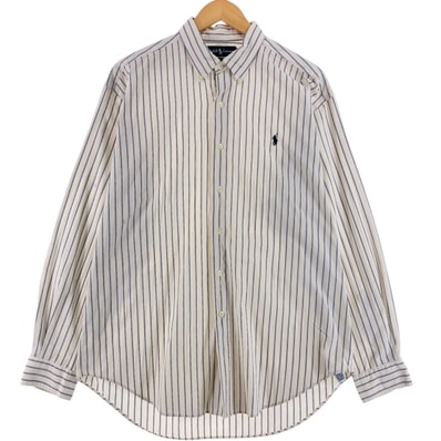 古着 ラルフローレン Ralph Lauren MARLOWE 長袖 ボタンダウンストライプシャツ メンズL相当/eaa521574