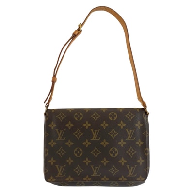 LOUIS VUITTON ルイヴィトン モノグラム ミュゼットタンゴ ブラウン ゴールド金具 PVC レザー/ ショルダーバッグ 1-0293694 【中古】