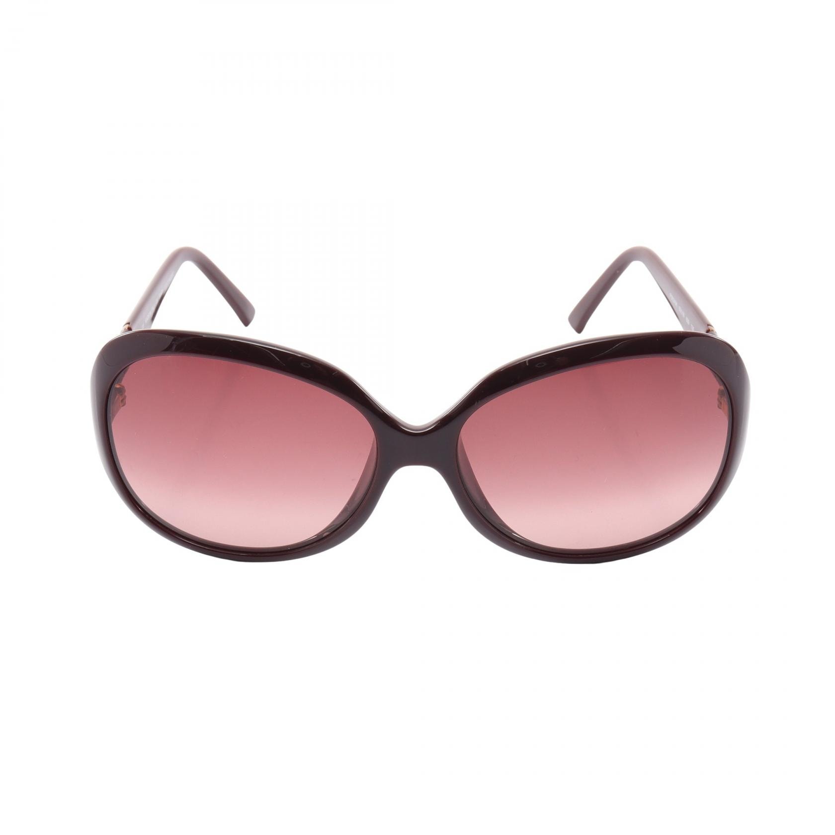 フェンディ FENDI SPY スパイ 切替 サングラス 衣料品 レザー プラスチック レディース ボルドー系 FS5049K 【中古】