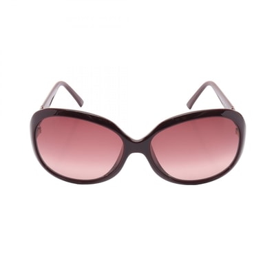 フェンディ FENDI SPY スパイ 切替 サングラス 衣料品 レザー プラスチック レディース ボルドー系 FS5049K 【中古】