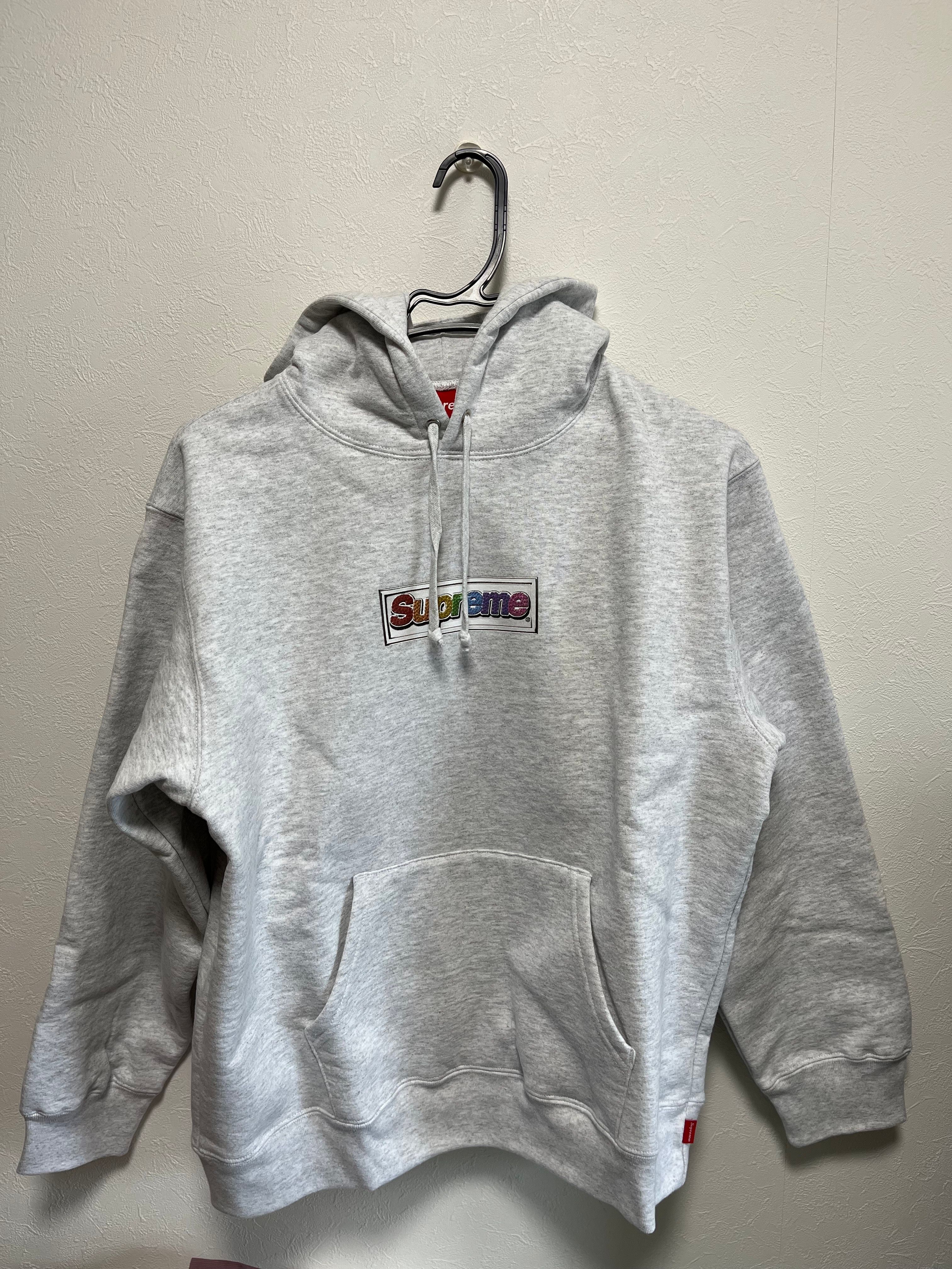 Supreme Bling Box Logo Hooded Sweatshirt "Ash Grey"