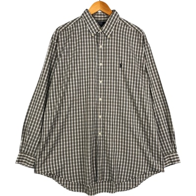 古着 ラルフローレン Ralph Lauren POLO by Ralph Lauren BLAKE 長袖 ボタンダウンチェックシャツ メンズXL相当/eaa601733