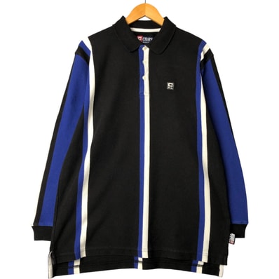 古着 ラルフローレン Ralph Lauren CHAPS チャップス 長袖 ストライプ ポロシャツ メンズL相当/eaa590227