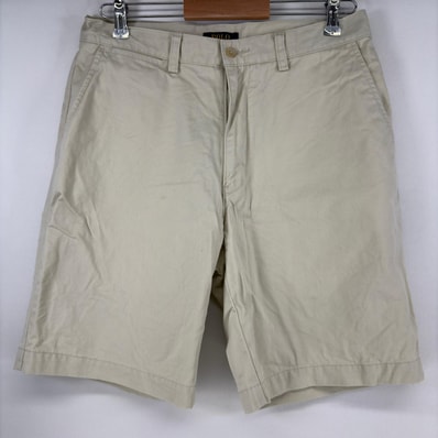 古着 ポロ・ラルフローレン POLO RALPH LAUREN ショートパンツ チノパン ハーフパンツ ジップ ワンポイントロゴ w31 ベージュ メンズ