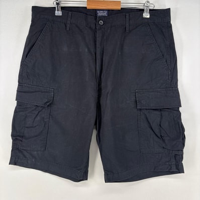 古着 リーバイス Levi's ショートパンツ カーゴパンツ ジップ リップストップ ハーフパンツ w38 ブラック メンズ