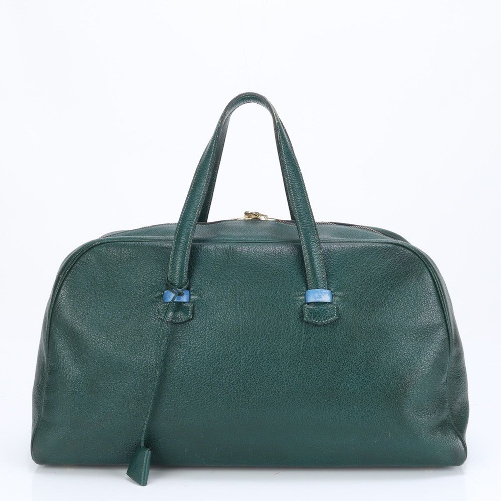 ■美品 エルメス 〇W 刻印 ギャロップ 50 グリーンボストン バッグ