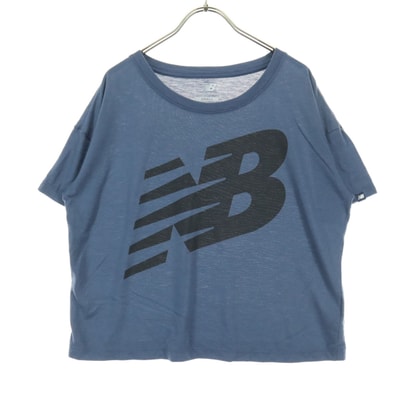 美品 NEW BALANCE ニューバランス プリント 半袖 Tシャツ S ブルー系