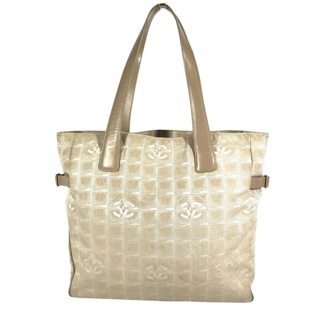 シャネル CHANEL ニュートラベルライン GM A15825 ニュートラベルラインGM トートバッグ 肩掛け カバン キャンバス トートバッグ ナイロン ベージュ