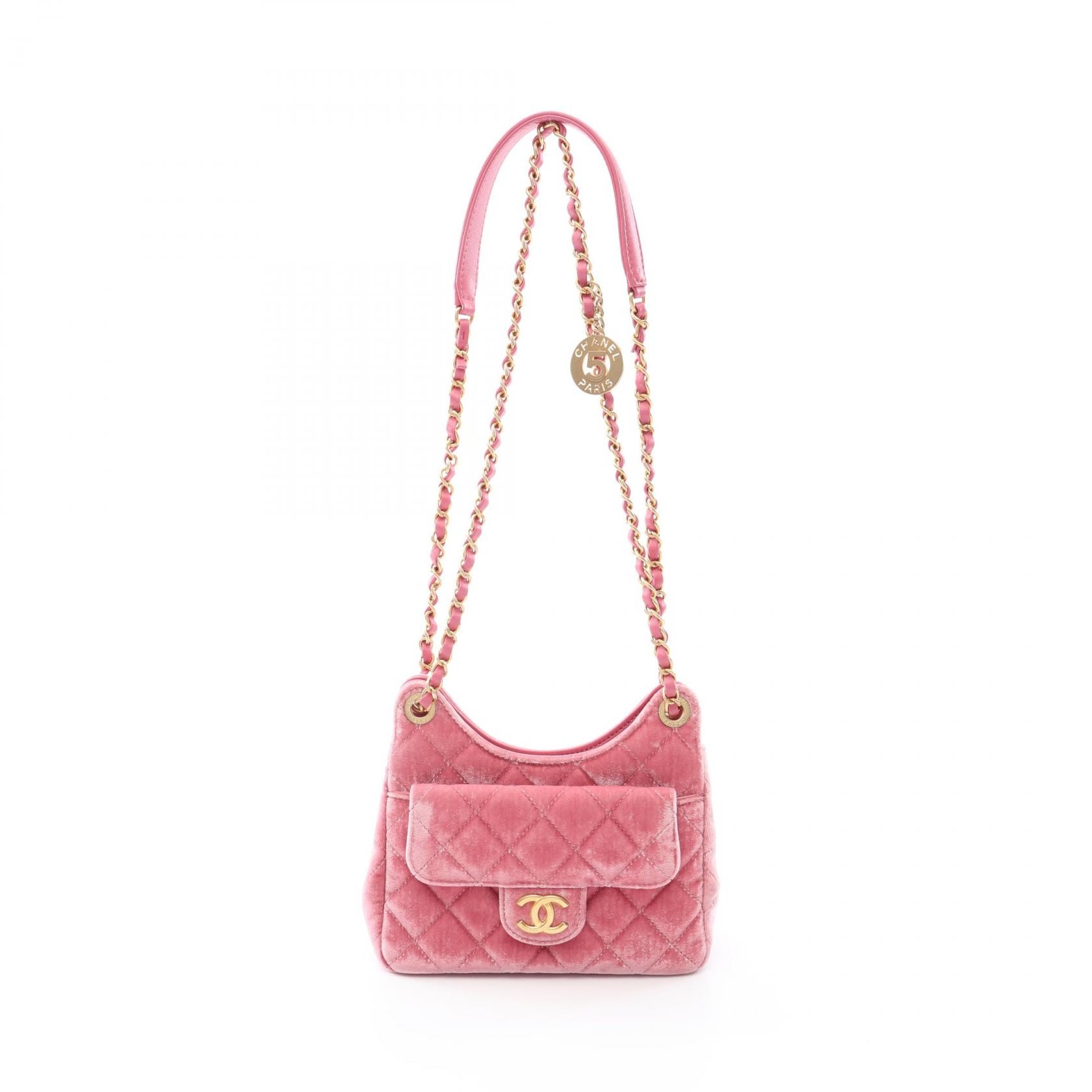 シャネル CHANEL マトラッセ スモールホーボーバック ショルダーバッグ バッグ ファブリック レザー レディース ピンク系 AS4323 【中古】
