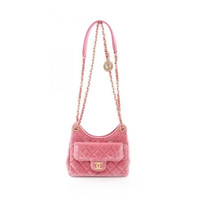 シャネル CHANEL マトラッセ スモールホーボーバック ショルダーバッグ バッグ ファブリック レザー レディース ピンク系 AS4323 【中古】