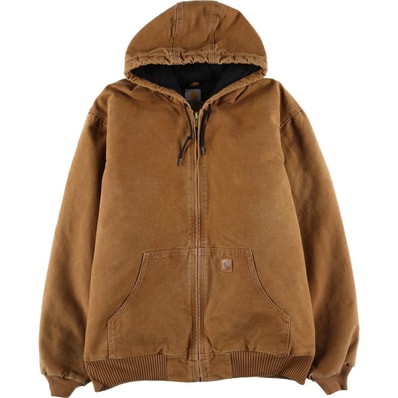 古着 カーハート Carhartt 中綿入り アクティブジャケット ダックフルジップパーカー メンズXL相当/eaa607935