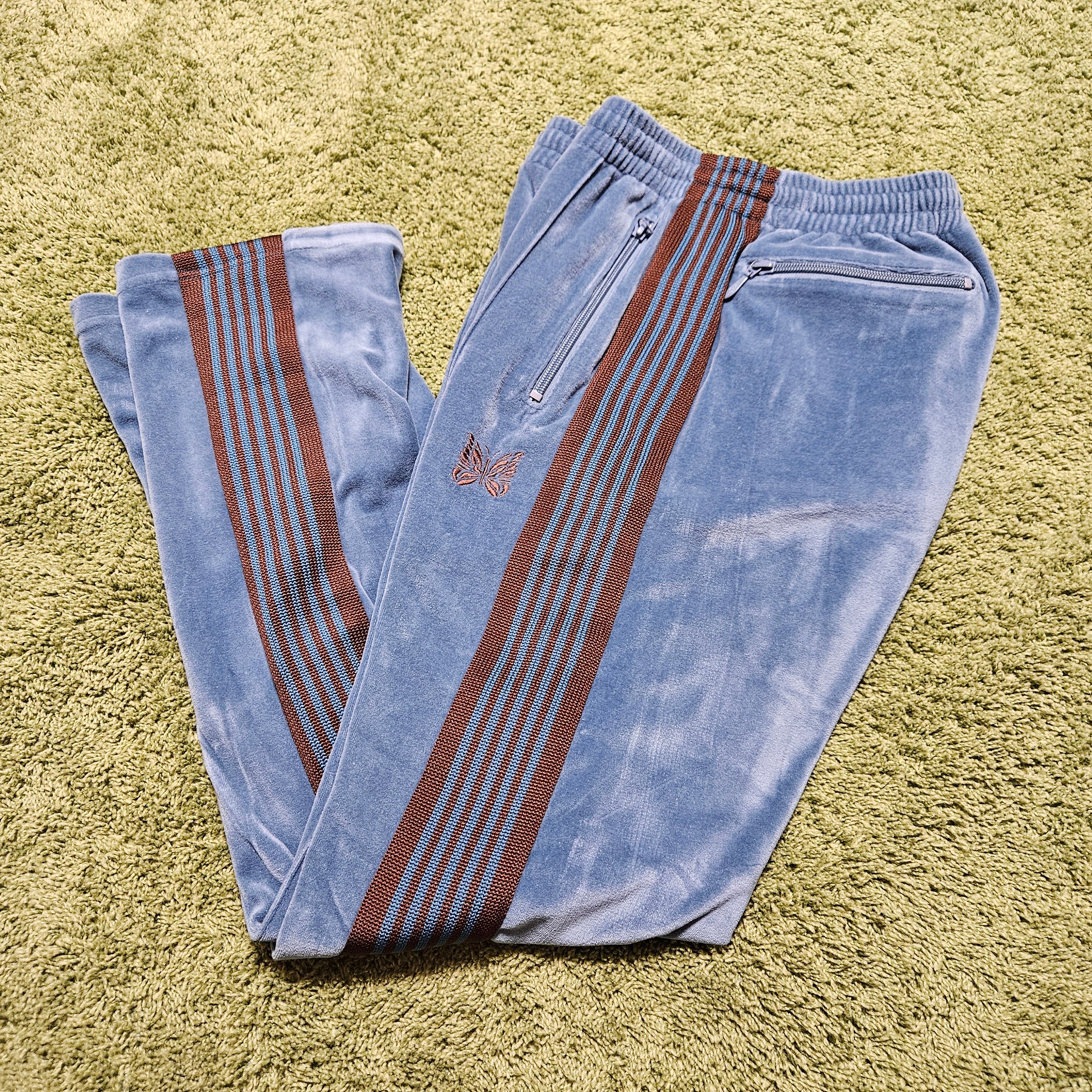 Needles Narrow Track Pant - C/PE Velour "Blue"