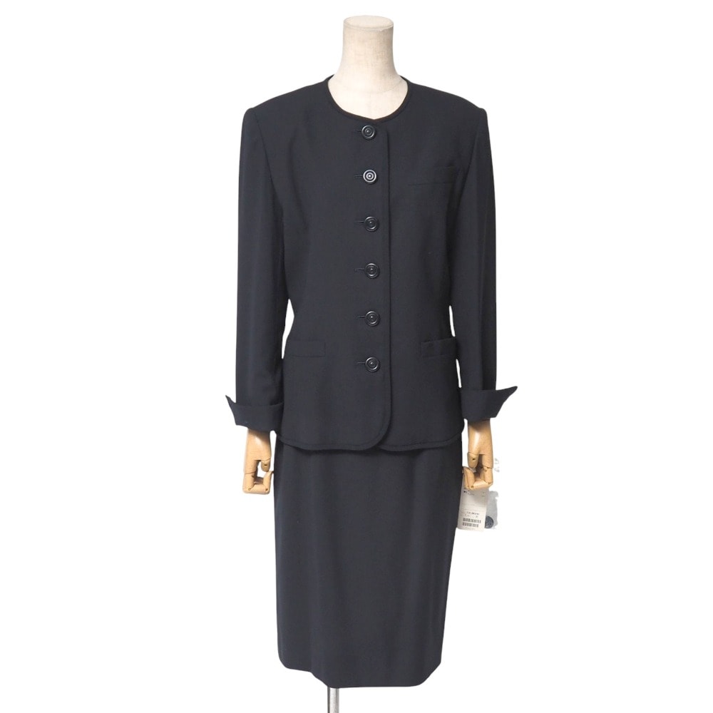 ■美品■OLD Dior オールドディオール スカートスーツ サイズ9 セットアップ ノーカラージャケット タイトスカート ブランド古着【中古】20251110/RA6552