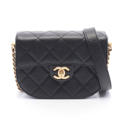 シャネル CHANEL マトラッセ スモールフラップ ショルダーバッグ バッグ キャビアスキン(グレインドカーフ) レディース ブラック系 【中古】