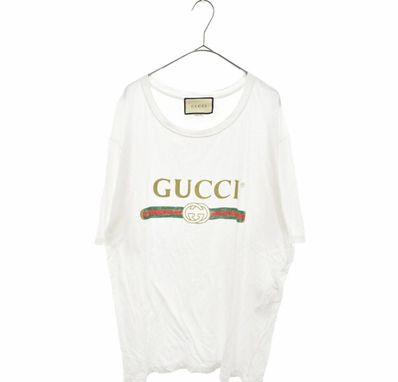 GUCCI Oversize Washed T-shirt With Gucci Logo "White"