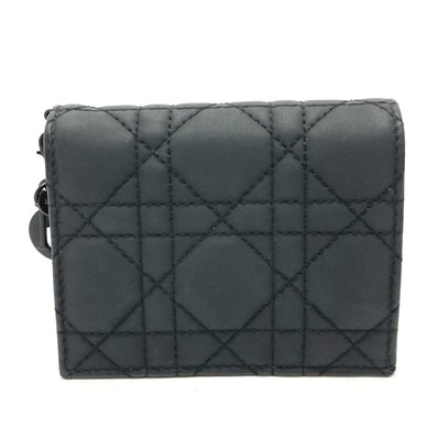 ディオール Dior ミニウォレット S0178SLOI レディディオール 2つ折り財布 レザー ブラック