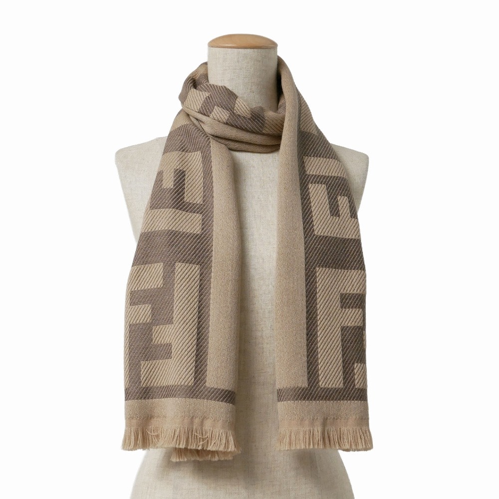 ■未使用品■FENDI フェンディ マフラー サイズF FFロゴ ショール フリンジ イタリア製 20261016/RB1334