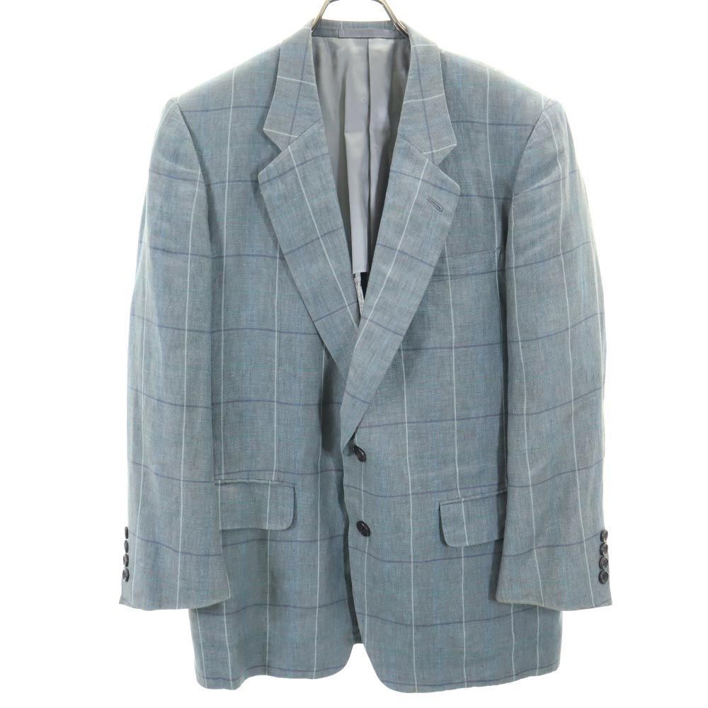 Christian Dior クリスチャンディオール 80s 90s オールド リネン100% テーラードジャケット 92-83-165 グレー系