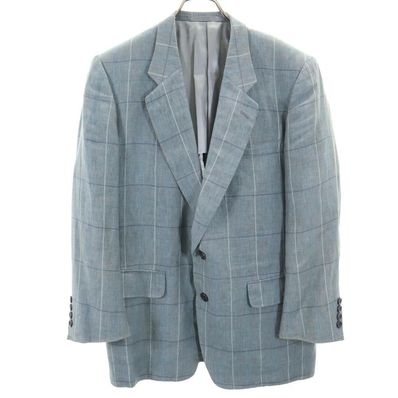 Christian Dior クリスチャンディオール 80s 90s オールド リネン100% テーラードジャケット 92-83-165 グレー系