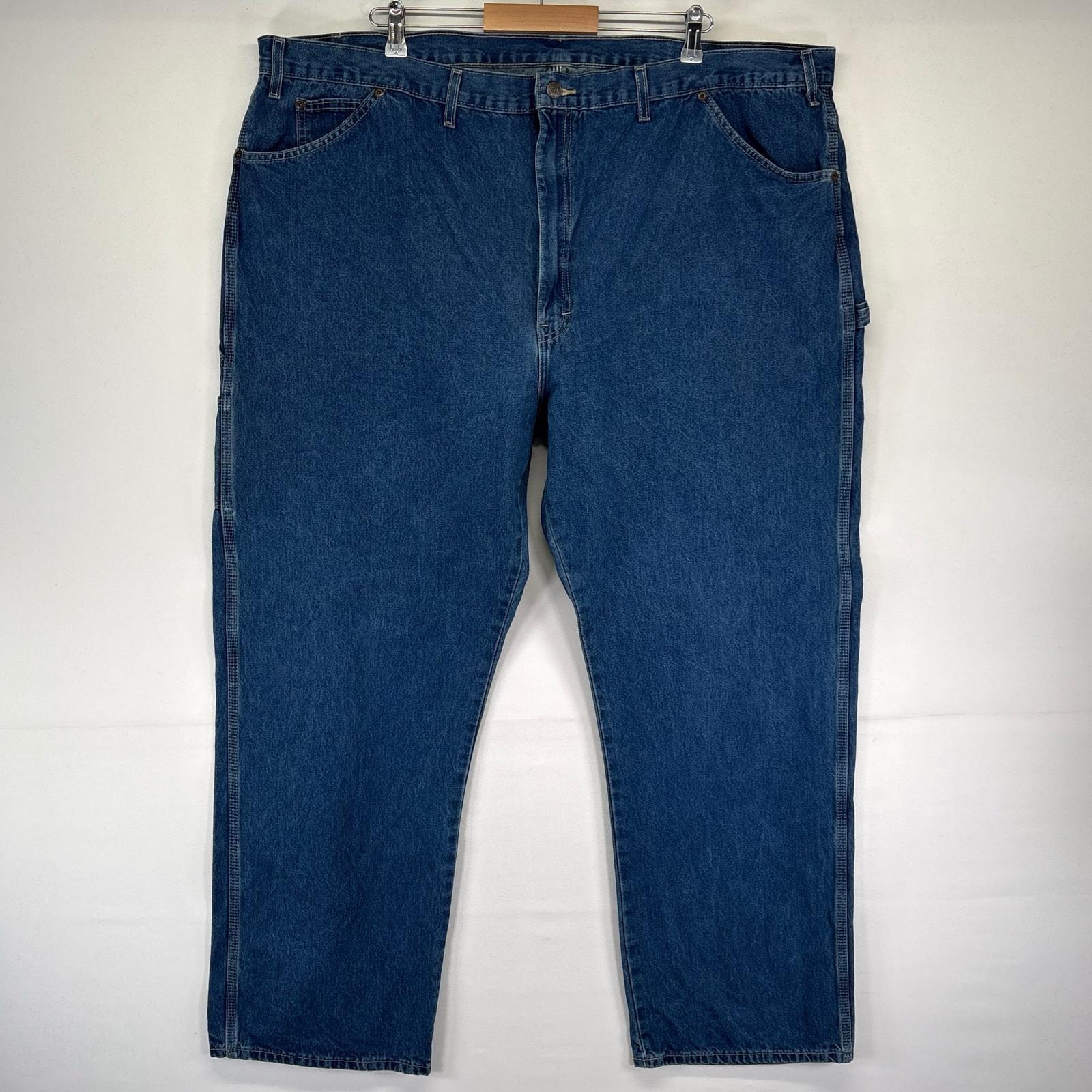 古着 ディッキーズ Dickies デニム パンツ ペインター ワーク 大きいサイズ ワンポイントロゴ W50L32  ブルー系 メンズ