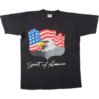 古着 90年代 オニータ ONEITA POWER-T 鷲柄 イーグル柄 星条旗柄 プリントTシャツ USA製 メンズXL相当 ヴィンテージ/eaa654834