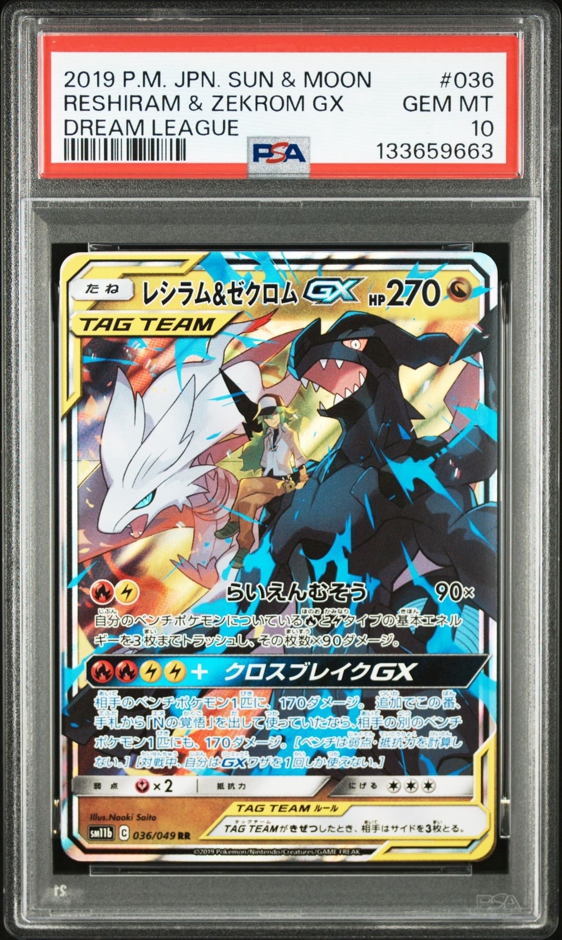 レシラム&ゼクロムGX (N) RR[SM11b 036/049](強化拡張パック「ドリームリーグ」)