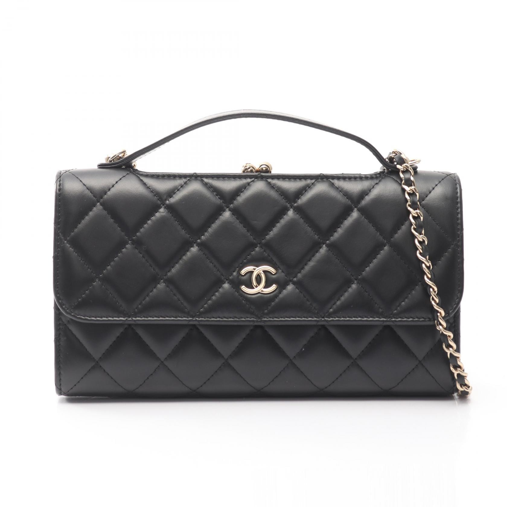 シャネル CHANEL マトラッセ ショルダーバッグ バッグ ラムスキン(羊革) レディース ブラック系 AP2875 【中古】