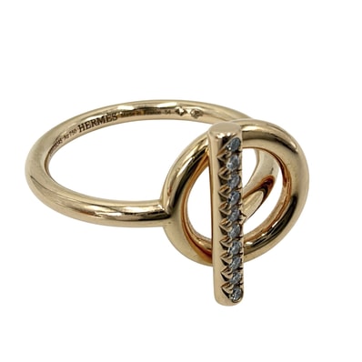 Hermes Echarpe Ring PM "Pink Gold/Diamond"