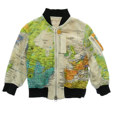 Sacai サカイ 20SS 20-00054K Kids World Map MA-1 キッズ ワールド マップ ブルゾン ジャケット マルチカラー系 2【中古】