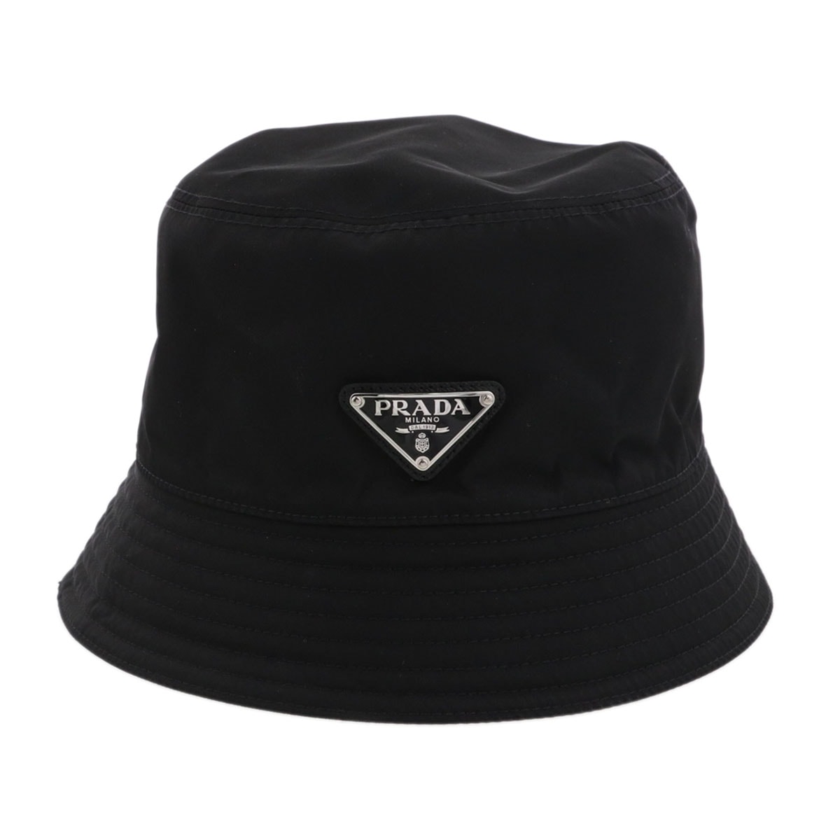 【値下げ】PRADA プラダ バケットハット ハット 1HC137 ナイロン ブラック  レディース【中古】