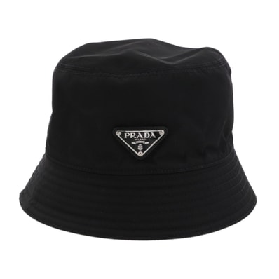 【値下げ】PRADA プラダ バケットハット ハット 1HC137 ナイロン ブラック レディース【中古】