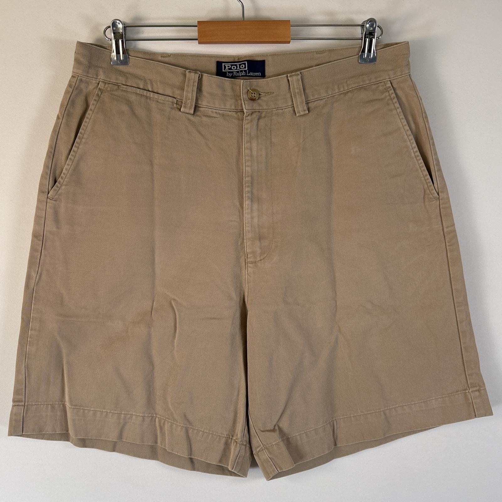 古着 90's/90年代 ポロバイラルフローレン Polo by Ralph Lauren ショートパンツ 半ズボン ポロチノ 短パン ハーフパンツ w34  ベージュ系 メンズ