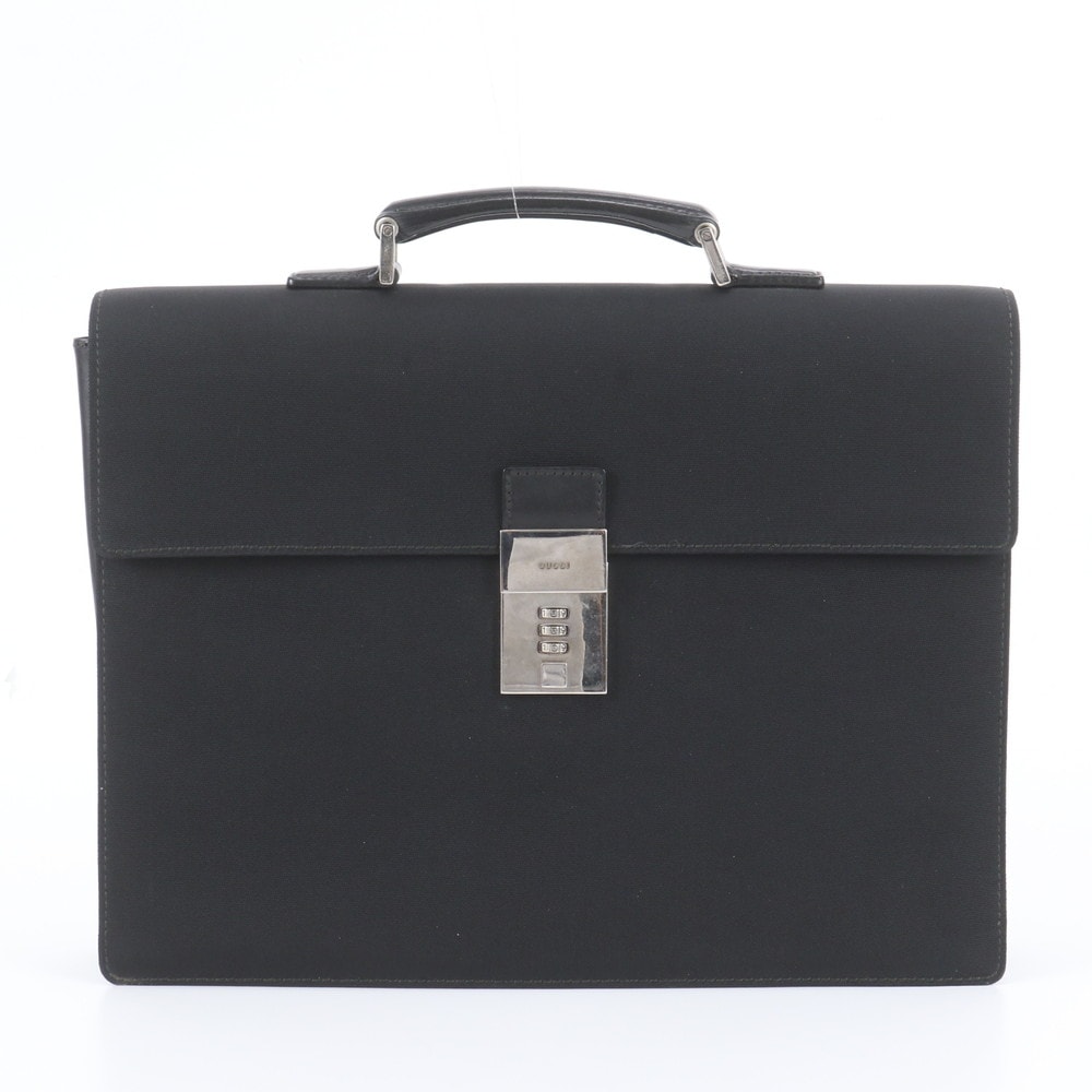 ■美品 グッチ34044 ビジネス バッグ レザー×ナイロン
