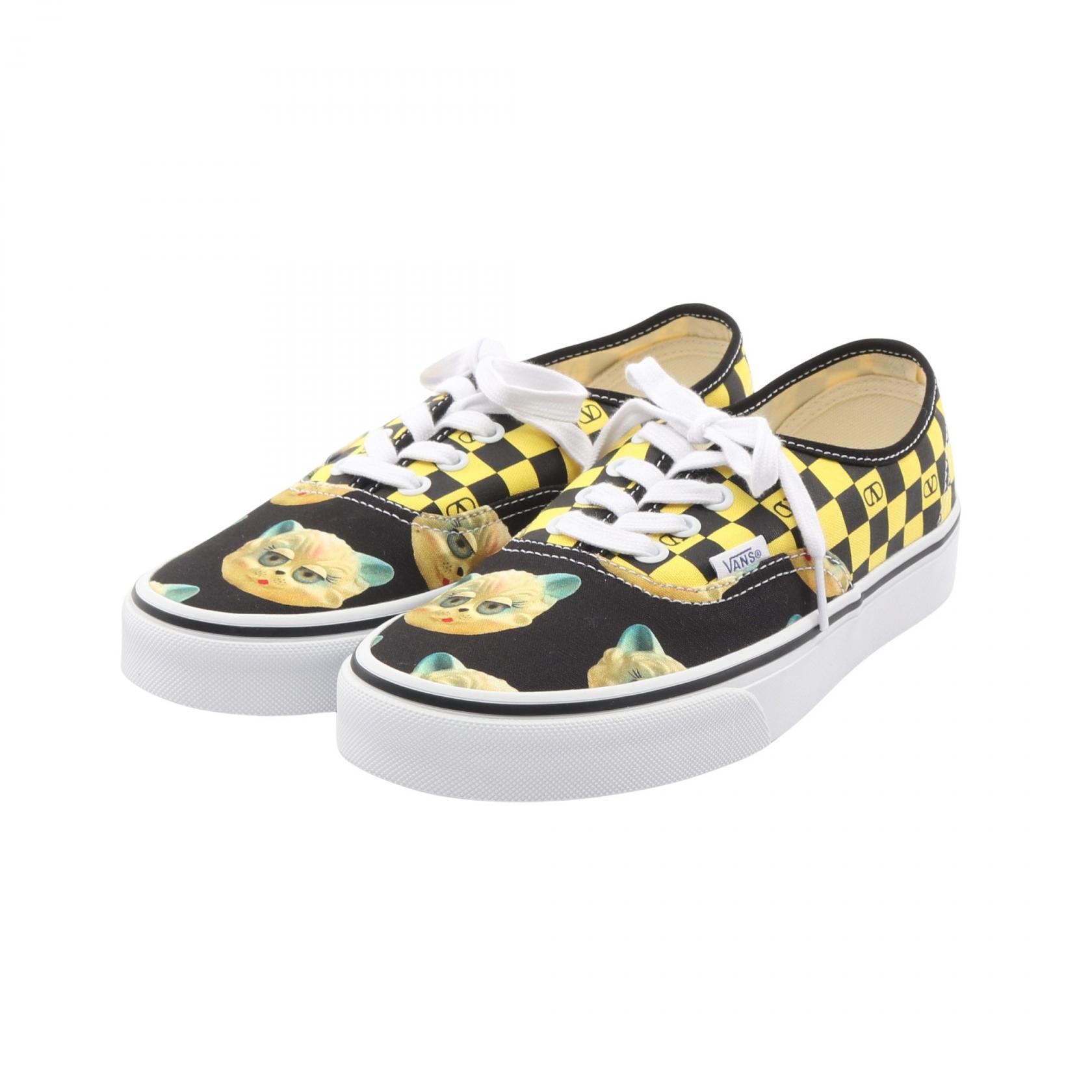 ヴァレンティノ・ガラヴァーニ Valentino Garavani VALENTINO GARAVANI × VANS スニーカー 靴 キャンバス レディース ブラック系 / イエロー系 【中古】